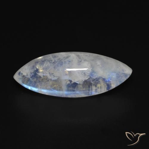 10.53ct Natural Blanco azulado Piedra lunar arcoíris, Marquesa, Transparente