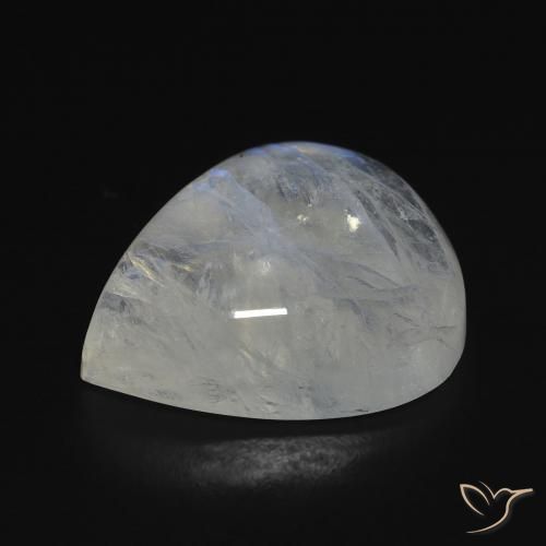 Piedra lunar arcoíris Blanco azulado natural de 12.82 ct, En forma de pera, Transparente