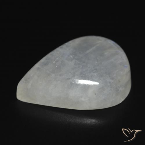 Piedra lunar arcoíris Blanco azulado natural de 18.15 ct, En forma de pera, Transparente