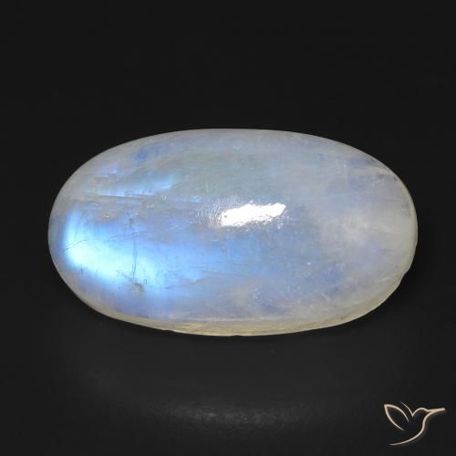 13.19ct Natural Blanco azulado Piedra lunar arcoíris, Ovalada, Transparente