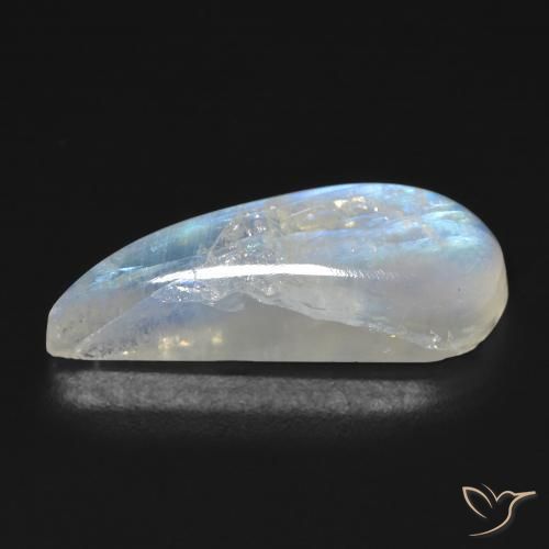 Piedra lunar arcoíris Blanco azulado natural de 11.93 ct, Elegante, Transparente