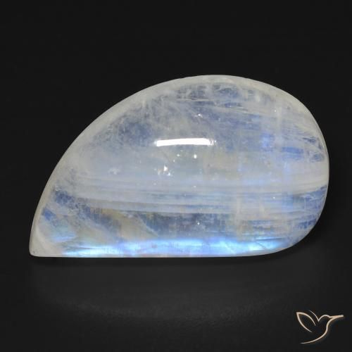 19.25ct Natural Blanco azulado Piedra lunar arcoíris, Elegante, Transparente