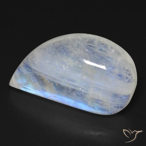 Piedra lunar arcoíris Blanco azulado natural de 19.25 ct, Elegante, Transparente