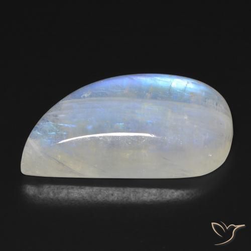 Piedra lunar arcoíris Blanco azulado natural de 19.25 ct, Elegante, Transparente