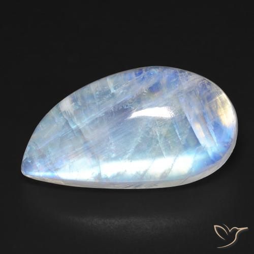 18.58ct Natural Blanco azulado Piedra lunar arcoíris, Elegante, Transparente