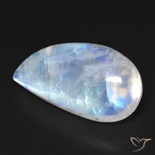 Piedra lunar arcoíris Blanco azulado natural de 18.58 ct, Elegante, Transparente
