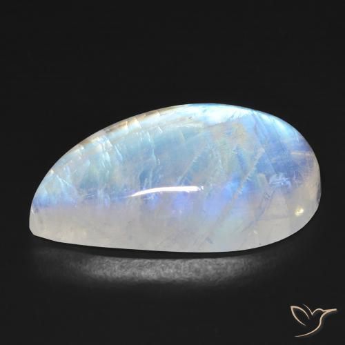 Piedra lunar arcoíris Blanco azulado natural de 18.58 ct, Elegante, Transparente