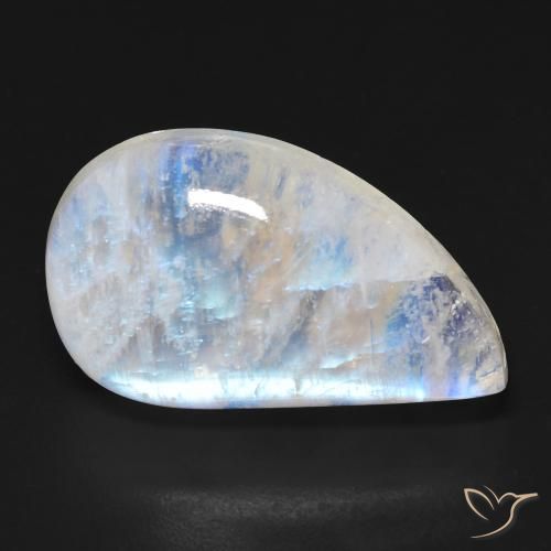 18.42ct Natural Blanco azulado Piedra lunar arcoíris, Elegante, Transparente