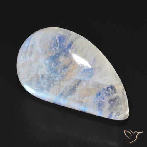 Piedra lunar arcoíris Blanco azulado natural de 18.42 ct, Elegante, Transparente