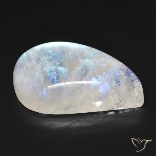 Piedra lunar arcoíris Blanco azulado natural de 18.42 ct, Elegante, Transparente