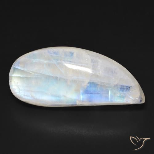 20.59ct Natural Blanco azulado Piedra lunar arcoíris, Elegante, Transparente