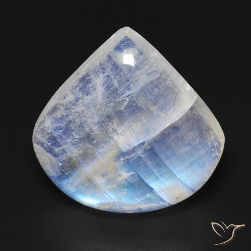 13.24ct Natural Blanco azulado Piedra lunar arcoíris, En forma de pera, Transparente