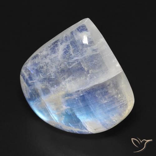Piedra lunar arcoíris Blanco azulado natural de 13.24 ct, En forma de pera, Transparente