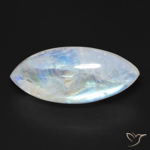 12.26ct Natural Blanco azulado Piedra lunar arcoíris, Marquesa, Transparente