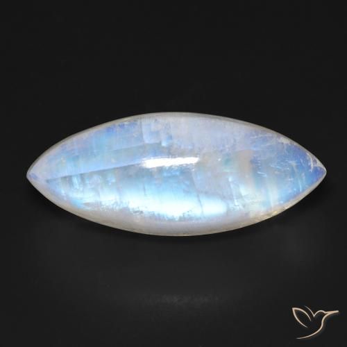 18.46ct Natural Blanco azulado Piedra lunar arcoíris, Marquesa, Transparente