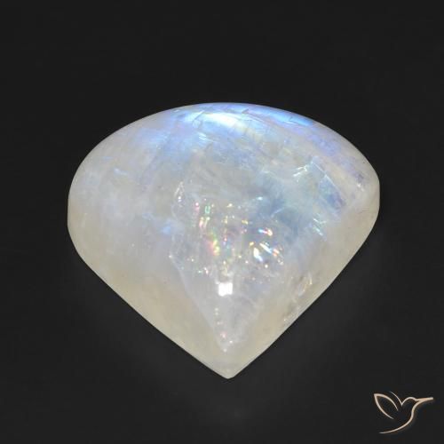 Piedra lunar arcoíris Blanco azulado natural de 12.84 ct, En forma de pera, Transparente