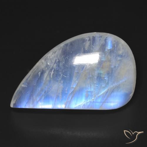 23.19ct Natural Blanco azulado Piedra lunar arcoíris, Elegante, Transparente