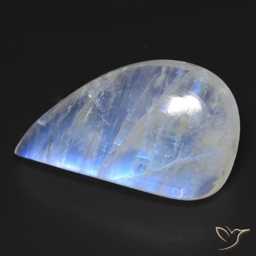 Piedra lunar arcoíris Blanco azulado natural de 23.19 ct, Elegante, Transparente