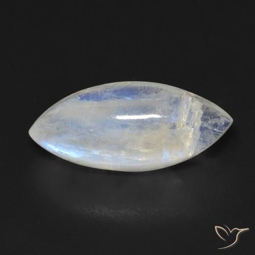 6.63ct Natural Blanco azulado Piedra lunar arcoíris, Marquesa, Transparente