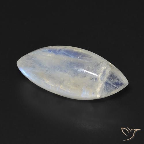 Piedra lunar arcoíris Blanco azulado natural de 6.63 ct, Marquesa, Transparente