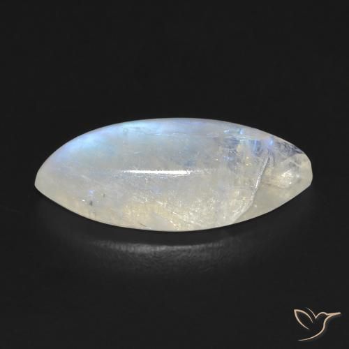 Piedra lunar arcoíris Blanco azulado natural de 6.63 ct, Marquesa, Transparente