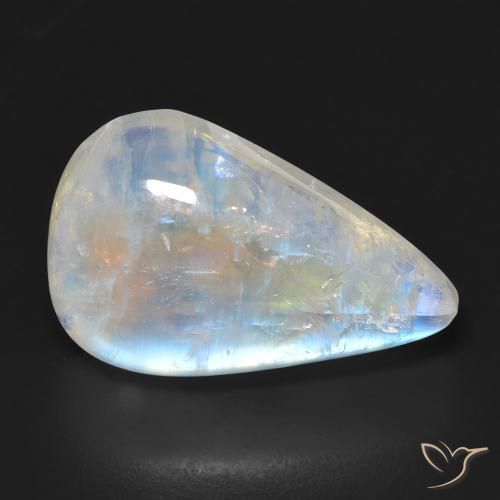23.12ct Natural Blanco azulado Piedra lunar arcoíris, En forma de pera, Transparente