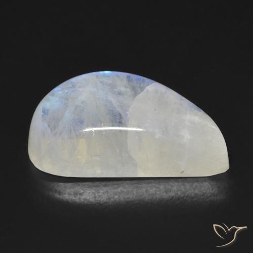 Piedra lunar arcoíris Blanco azulado natural de 10.97 ct, Elegante, Transparente