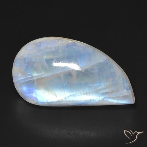 12.96ct Natural Blanco azulado Piedra lunar arcoíris, Elegante, Transparente