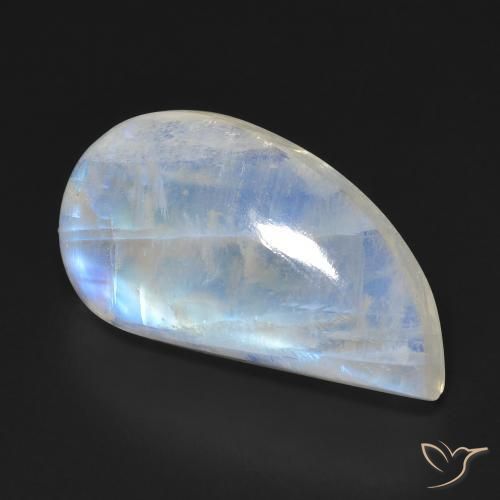 Piedra lunar arcoíris Blanco azulado natural de 12.96 ct, Elegante, Transparente