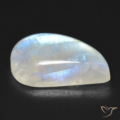 Piedra lunar arcoíris Blanco azulado natural de 12.96 ct, Elegante, Transparente