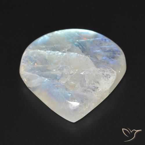 Piedra lunar arcoíris Blanco azulado natural de 16.66 ct, En forma de pera, Transparente