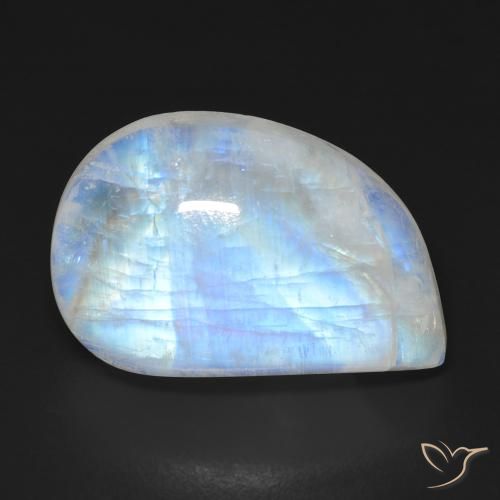 18.29ct Natural Blanco azulado Piedra lunar arcoíris, Elegante, Transparente