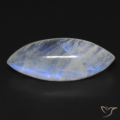 15.56ct Natural Blanco azulado Piedra lunar arcoíris, Marquesa, Transparente