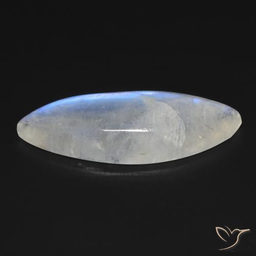 Piedra lunar arcoíris Blanco azulado natural de 15.56 ct, Marquesa, Transparente