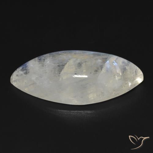 Piedra lunar arcoíris Blanco azulado natural de 17.99 ct, Marquesa, Transparente