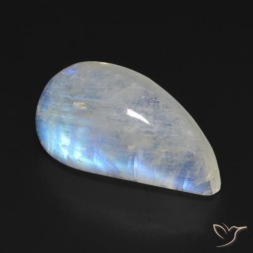 Piedra lunar arcoíris Blanco azulado natural de 11.64 ct, Elegante, Transparente