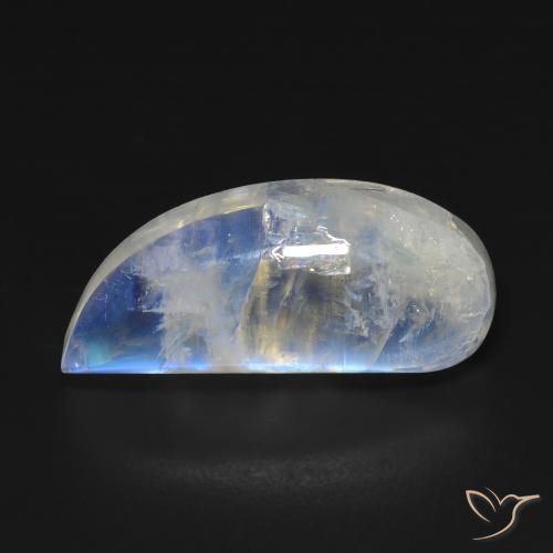 12.85ct Natural Blanco azulado Piedra lunar arcoíris, Elegante, Transparente