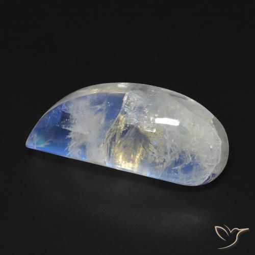 Piedra lunar arcoíris Blanco azulado natural de 12.85 ct, Elegante, Transparente