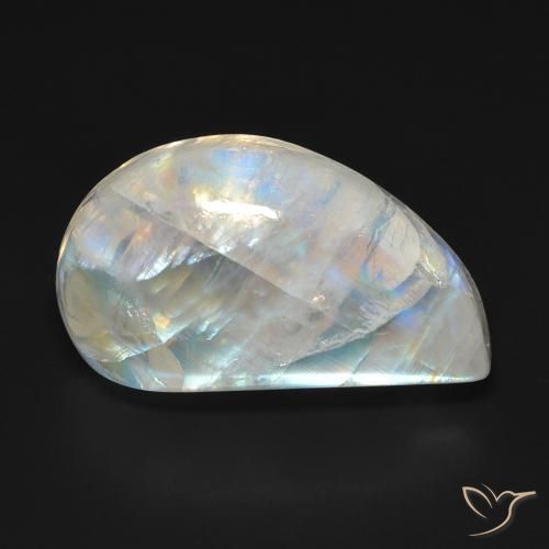 16.69ct Natural Blanco azulado Piedra lunar arcoíris, Elegante, Transparente
