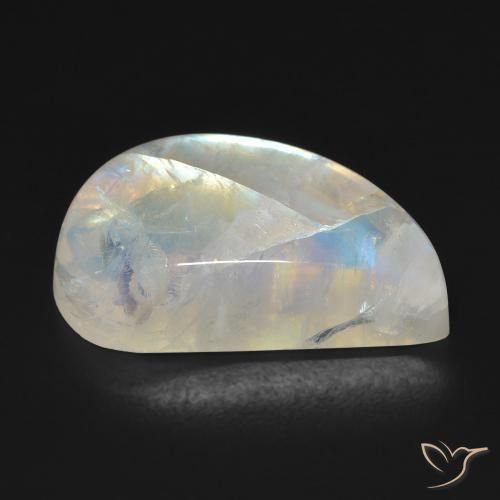 Piedra lunar arcoíris Blanco azulado natural de 16.69 ct, Elegante, Transparente