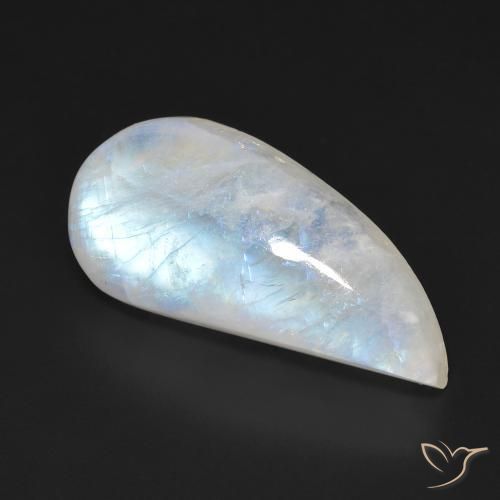 Piedra lunar arcoíris Blanco azulado natural de 13.85 ct, Elegante, Transparente