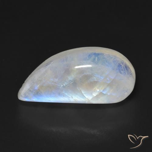 9.04ct Natural Blanco azulado Piedra lunar arcoíris, Elegante, Transparente