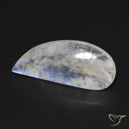 Piedra lunar arcoíris Blanco azulado natural de 7.16 ct, Elegante, Transparente
