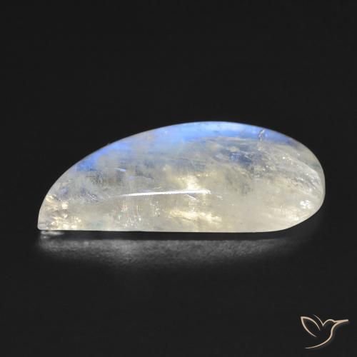 Piedra lunar arcoíris Blanco azulado natural de 7.16 ct, Elegante, Transparente
