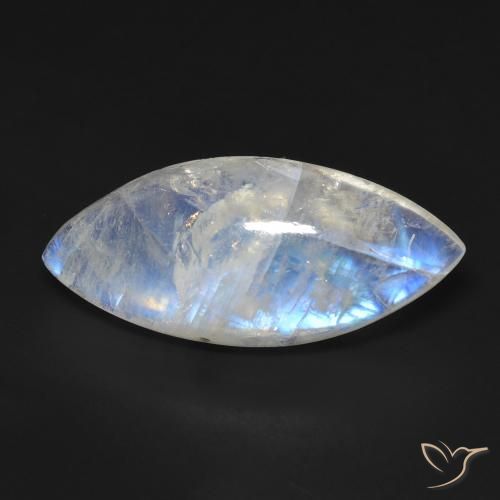 12.95ct Natural Blanco azulado Piedra lunar arcoíris, Marquesa, Transparente