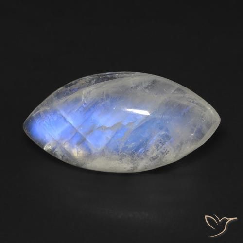 10.53ct Natural Blanco azulado Piedra lunar arcoíris, Marquesa, Transparente