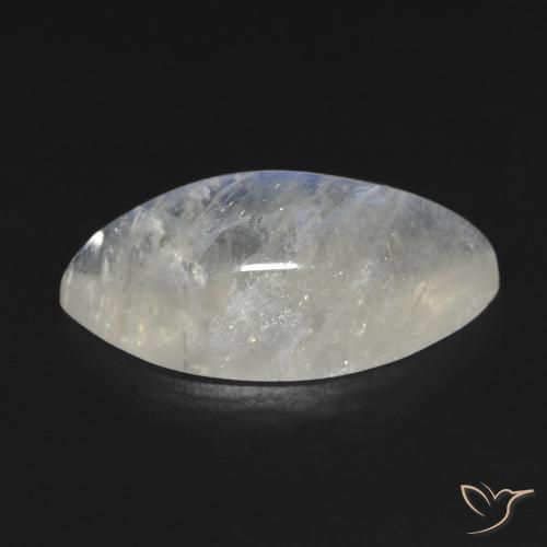 Piedra lunar arcoíris Blanco azulado natural de 10.53 ct, Marquesa, Transparente