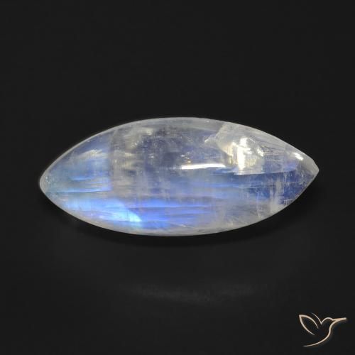 9.27ct Natural Blanco azulado Piedra lunar arcoíris, Marquesa, Transparente