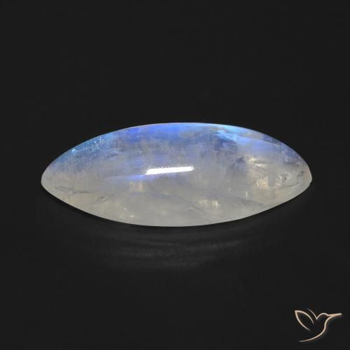 Piedra lunar arcoíris Blanco azulado natural de 9.27 ct, Marquesa, Transparente