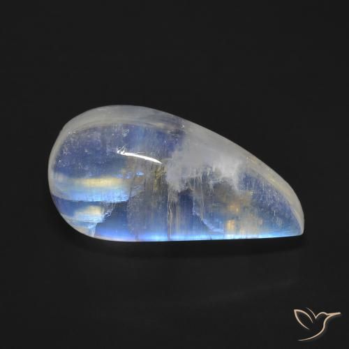 10.59ct Natural Blanco azulado Piedra lunar arcoíris, Elegante, Transparente